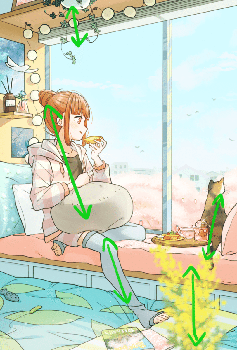 あつ&さま専用（原画）夜更けの桜が咲く頃 ほか　4点おまとめ イラスト解説】桜が咲く季節、ほんの少し桜の香りとストーリーの広がり