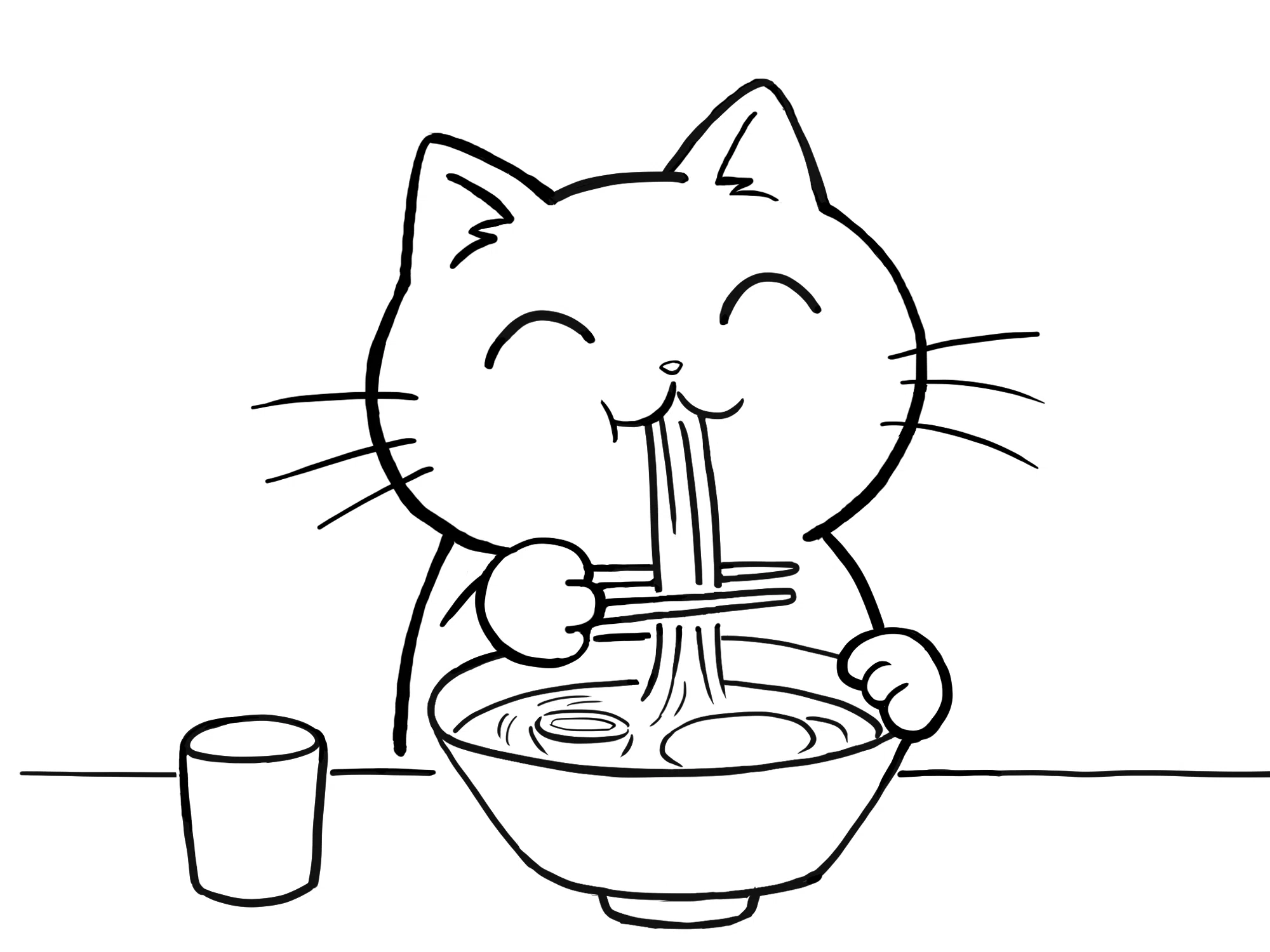 絵画 。手描き【花と食べ物でいっぱいのレストラン、猫たちの楽しいデートと遊び】 絵を描く時に大事にしていること その3｜風夜