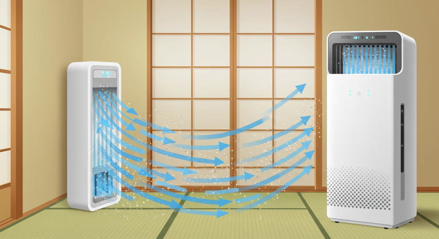 空気清浄機の気流イメージ図