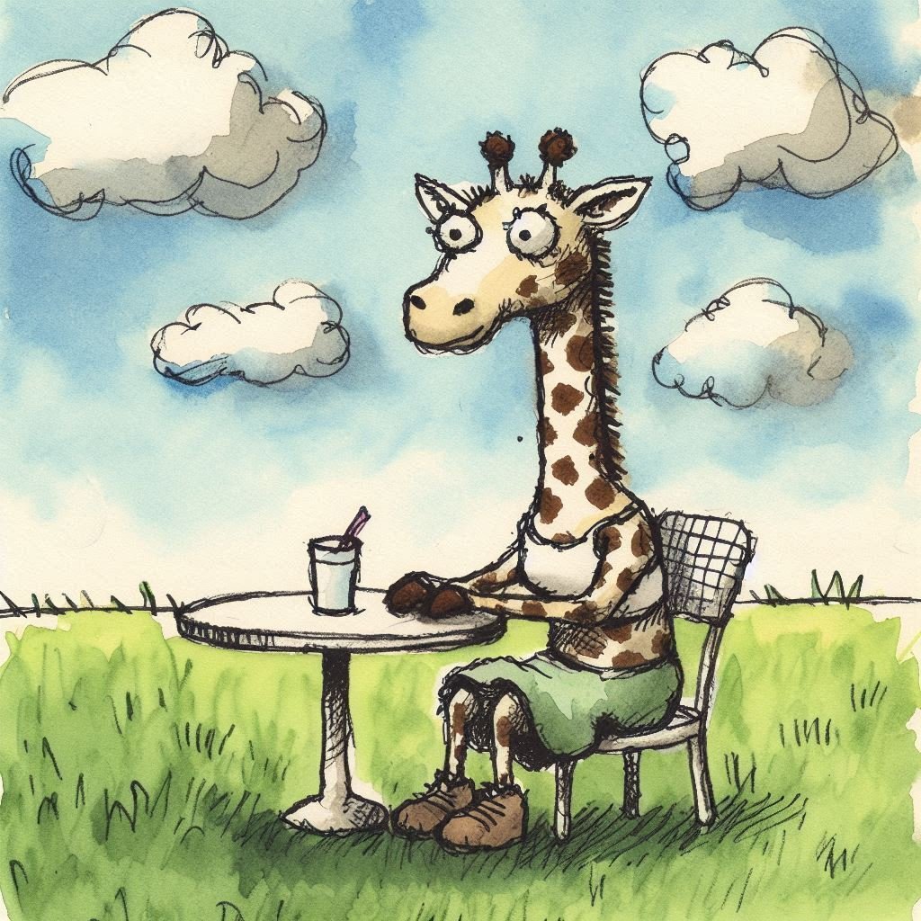 キリン de サバンナ、カフェ @Image Creator & ImageFX＋
