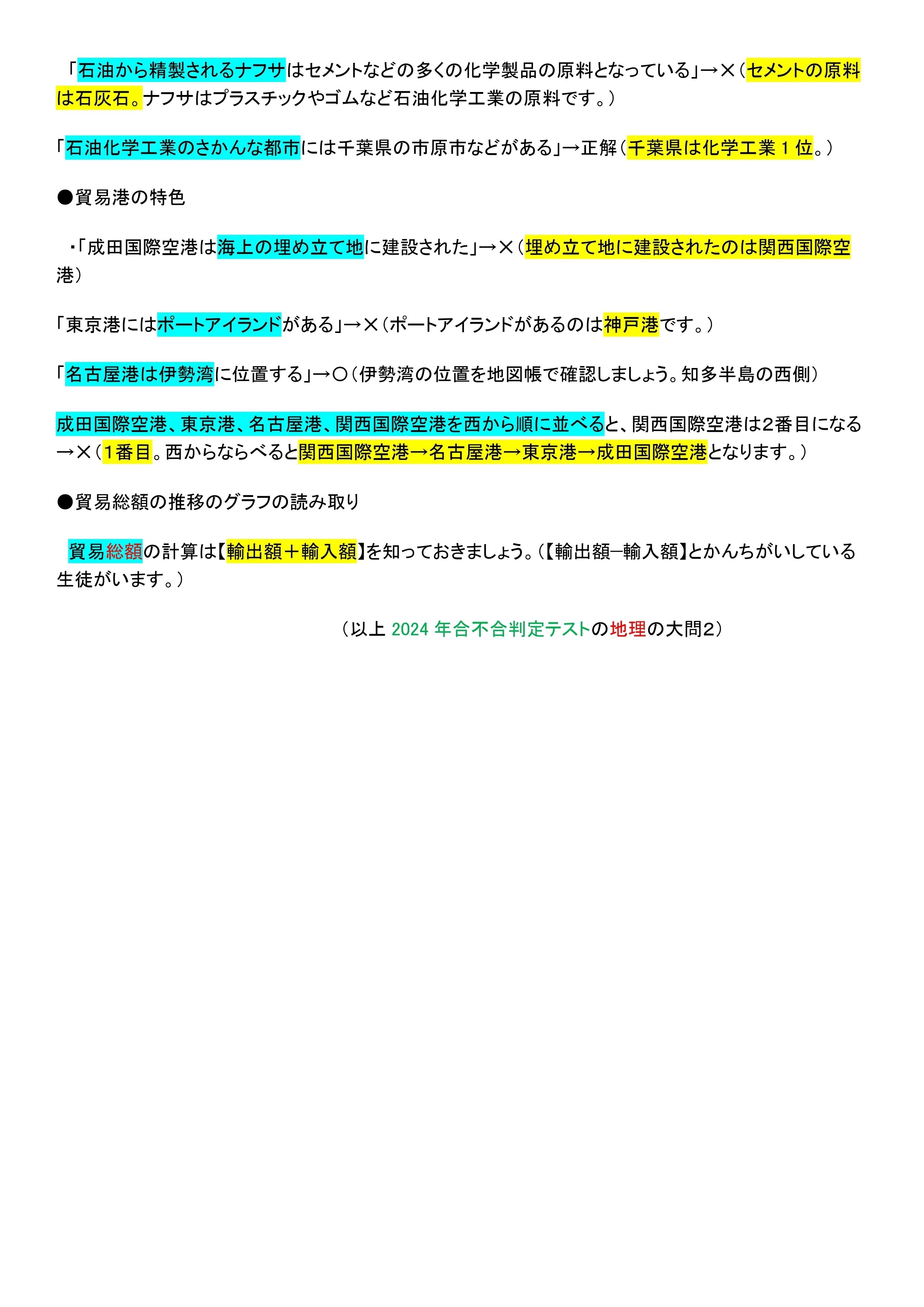 2025年4月6日【社会】第1回 合不合テスト対策~2024年第1回過去 2025年4月6日【社会】第1回 合不合テスト対策~2024年第1回過去