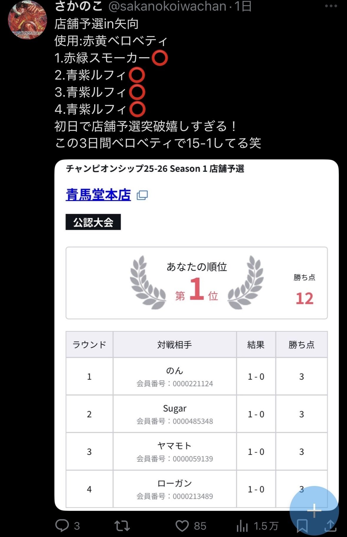 大会成績15-1!?!?赤黄ベロベティ徹底解説|さかのこ 大会成績15-1!?!?赤黄ベロベティ徹底解説|さかのこ