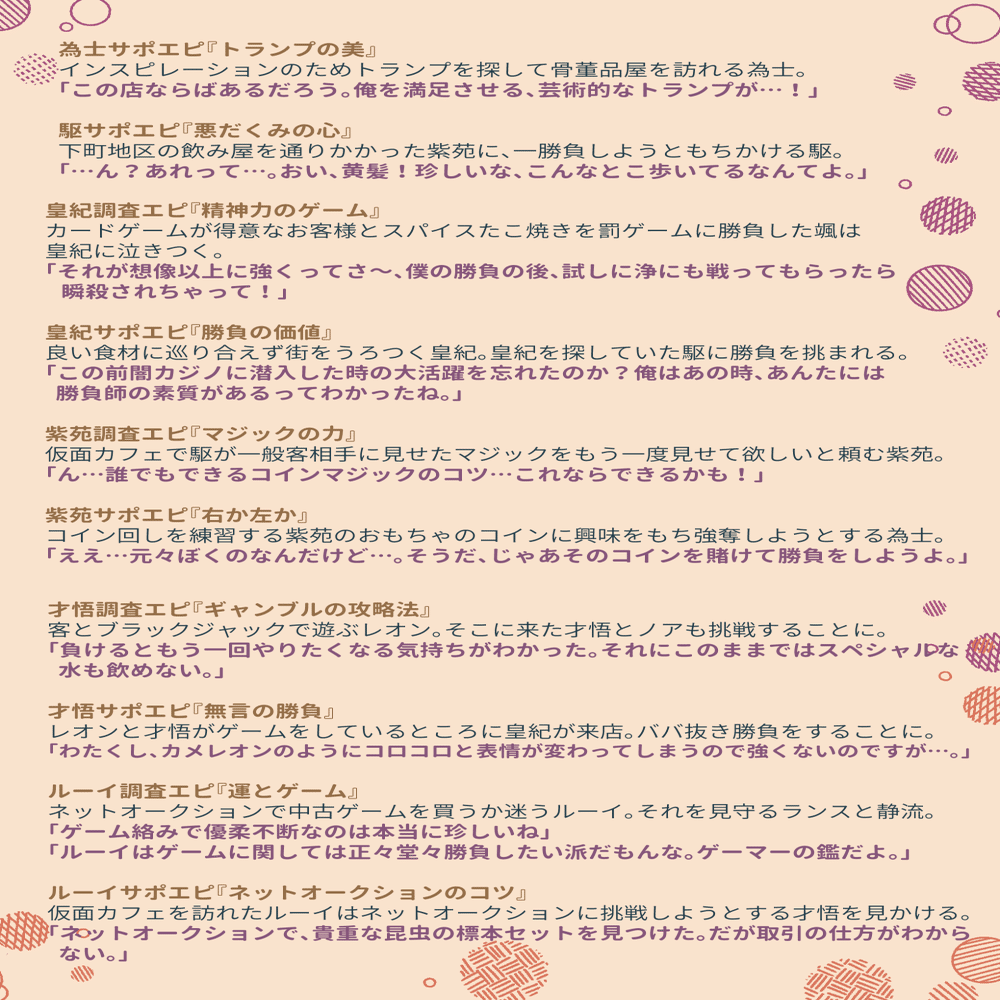 ライドカメンズ「プレイス・ユア・ベット！」イベント覚書｜剛との