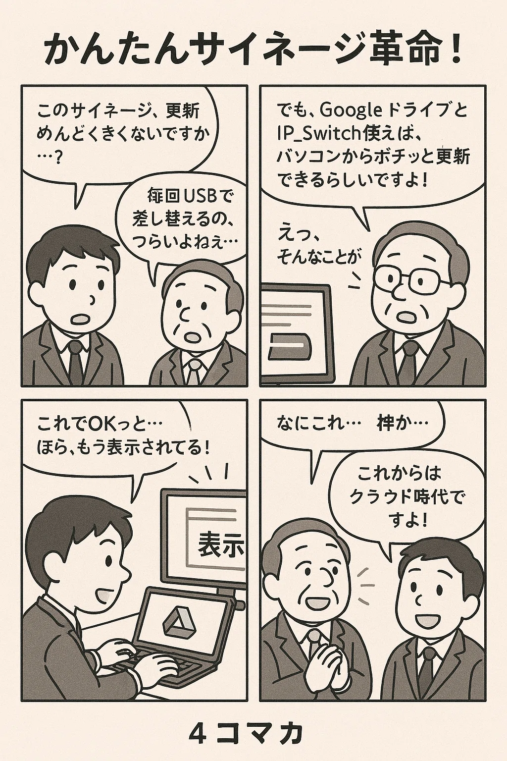 Easy with Google Drive! How to Utilize Digital Signage|唐川敬