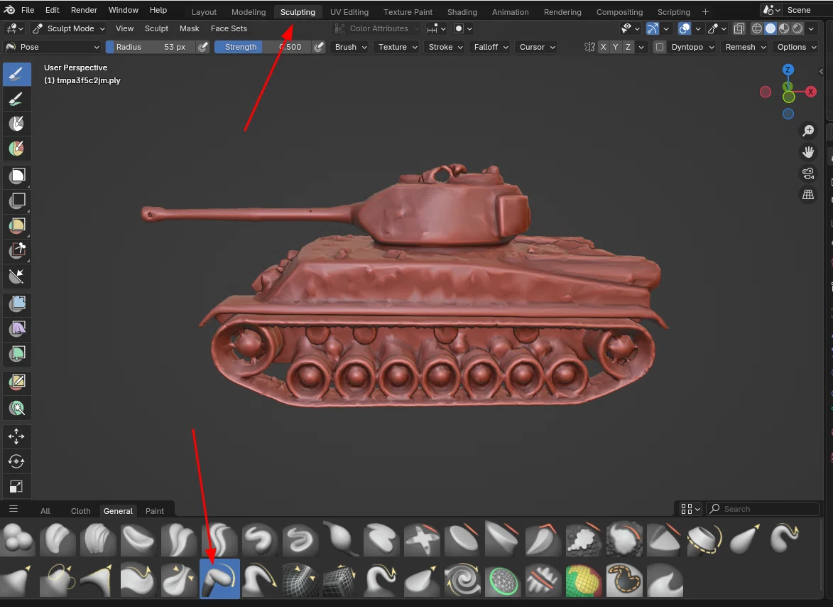 [Blender] About the Pose Brush [For those who are not good at modeling ...