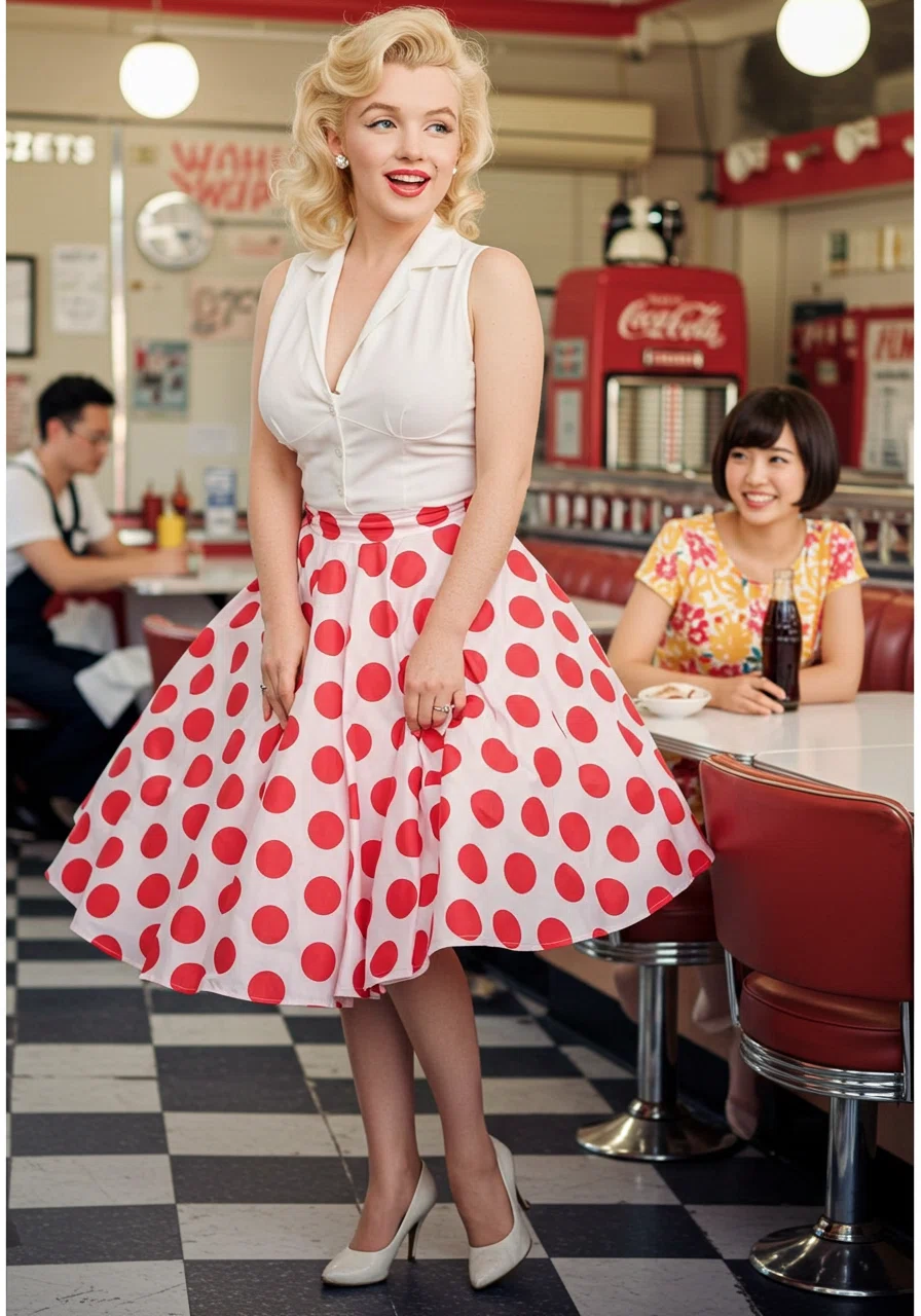 ビンテージロングペアグラス　1950年代　ロカビリー　50’s 50s 1950年代・ロカビリーファッションの特徴とマリリン・モンローのAI