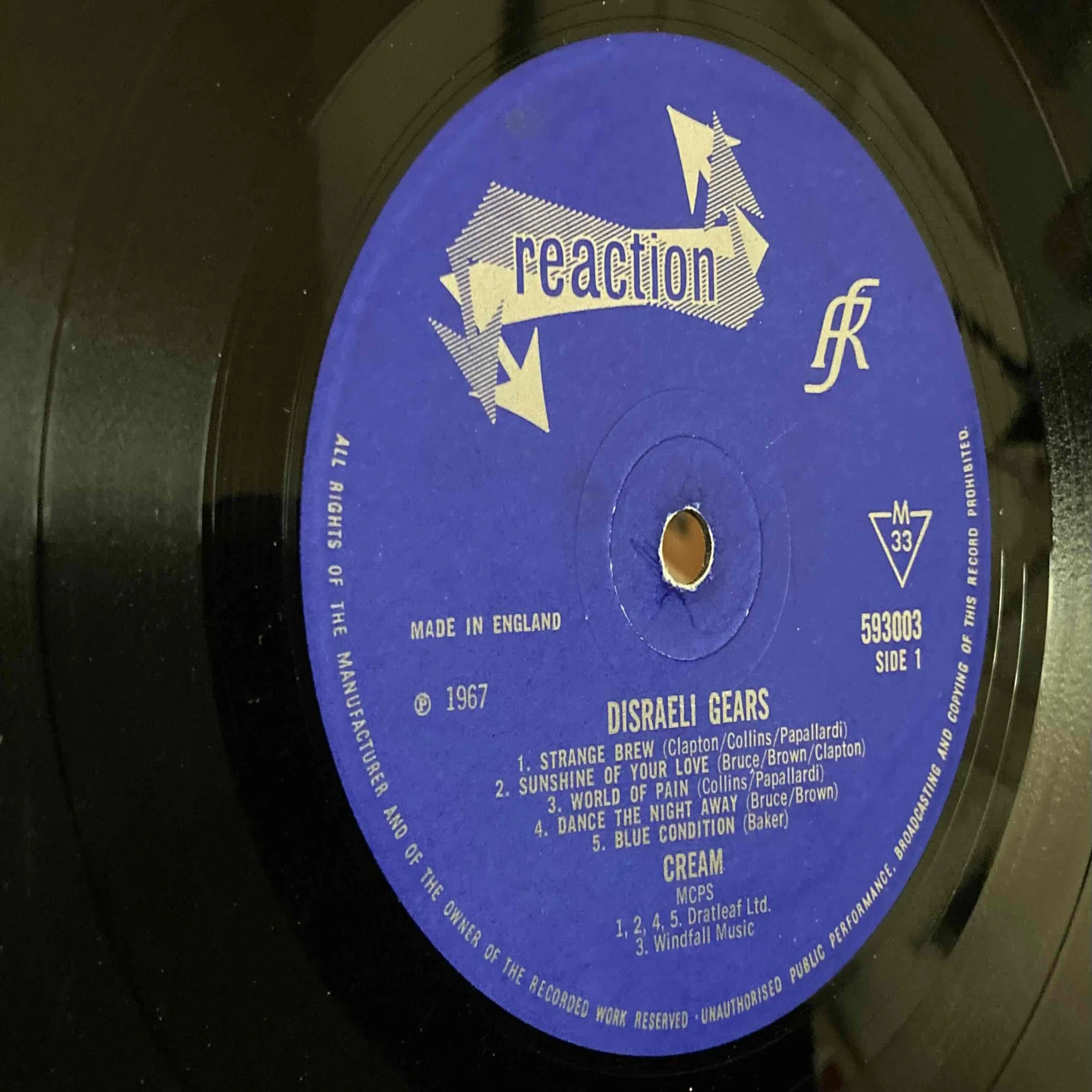 Cream [Disraeli Gears ] Reaction Mono 591-003｜naruru