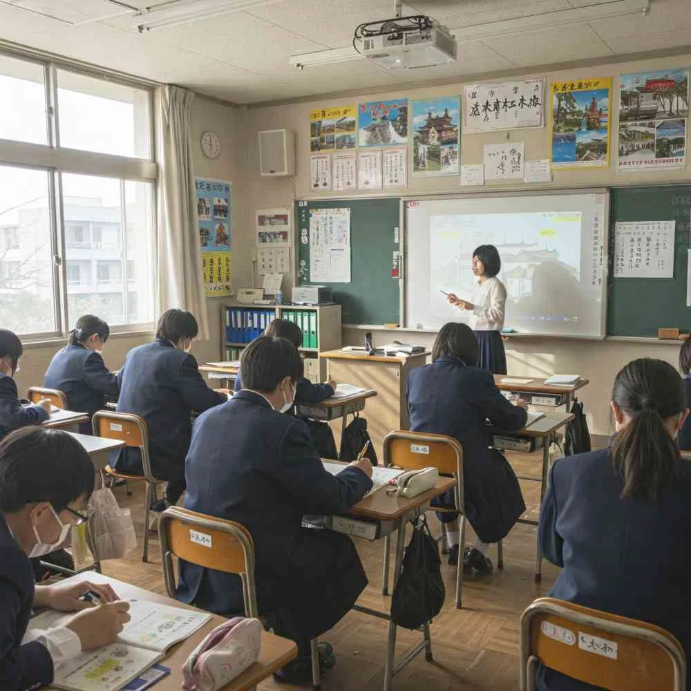 中学校、授業 フリー写真、フリー素材：南城市 雑貨 愛が届ける01
