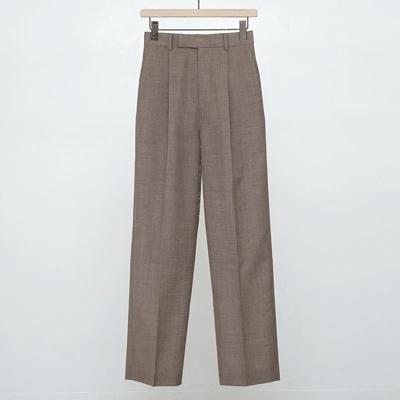 パンツ AURALEE TROPICALWOOL ONE-TUCK SLACKS AURALEE Tropical Wool Kid Mohair One-tuck Slacks - GRAY