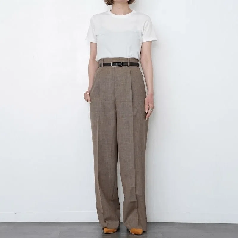 【AURALEE】24年春夏/スラックス/size4 AURALEE】春夏の軽やかスラックスTROPICAL WOOL KID MOHAIR ONE-TUCK