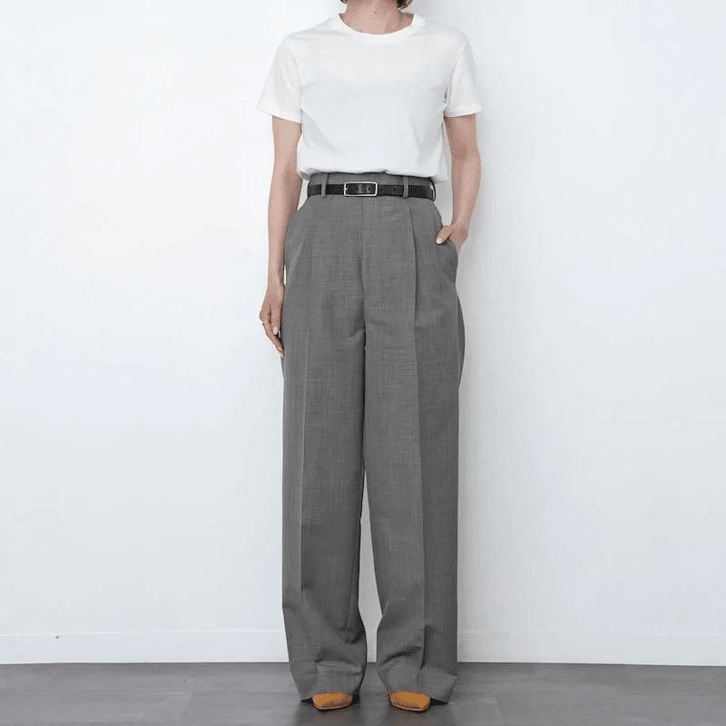 AURALEE】春夏の軽やかスラックスTROPICAL WOOL KID MOHAIR ONE-TUCK