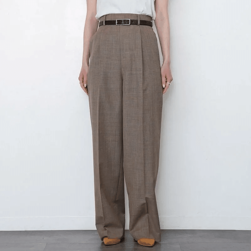 AURALEE】春夏の軽やかスラックスTROPICAL WOOL KID MOHAIR ONE-TUCK