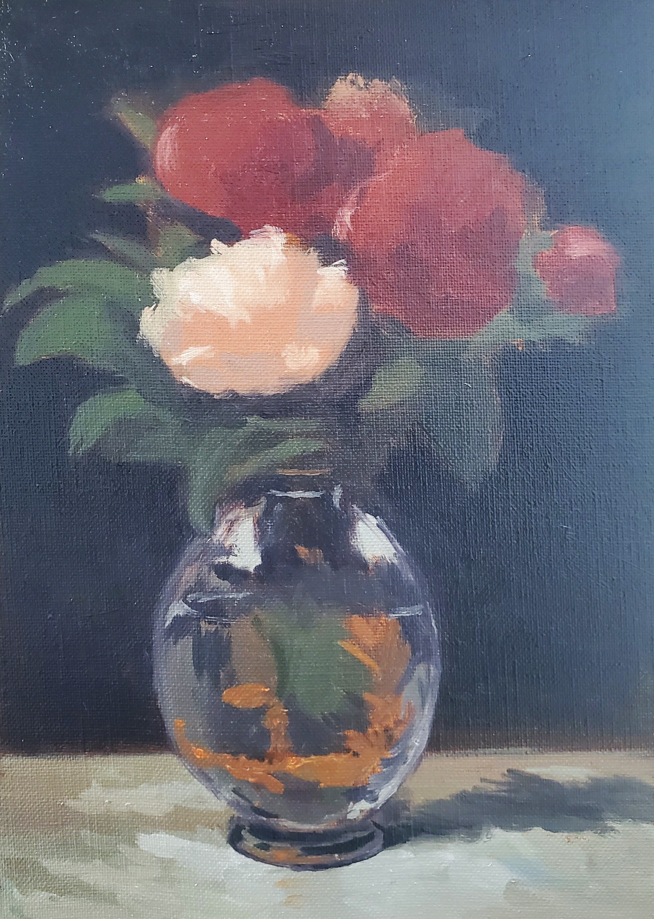 8色だけで描く油絵】マネ作『芍薬』の模写で学ぶ混色テクニック｜EYS