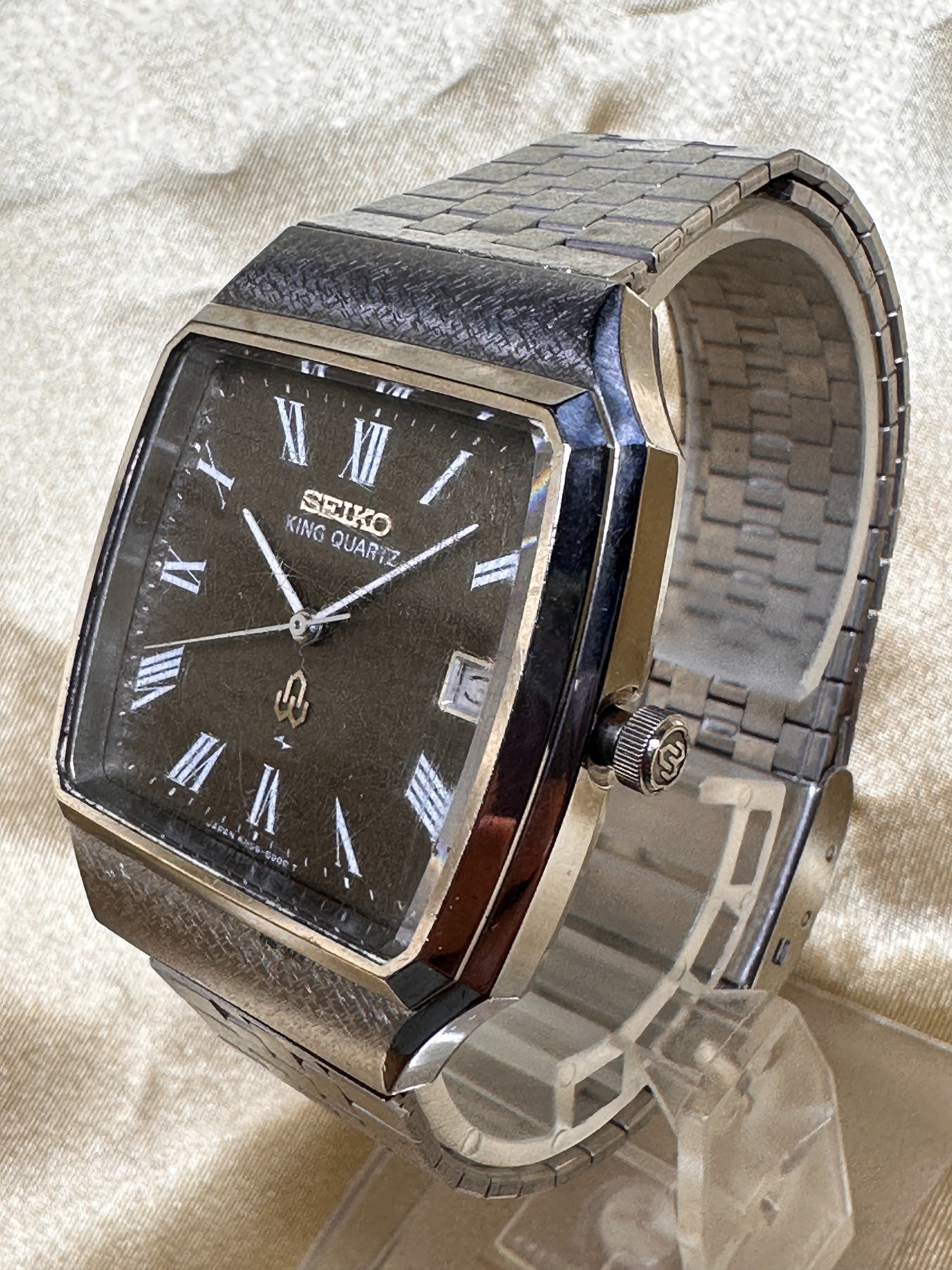 ⌚028】SEIKO キングクオーツ 5855-5000 茶｜Crusoe