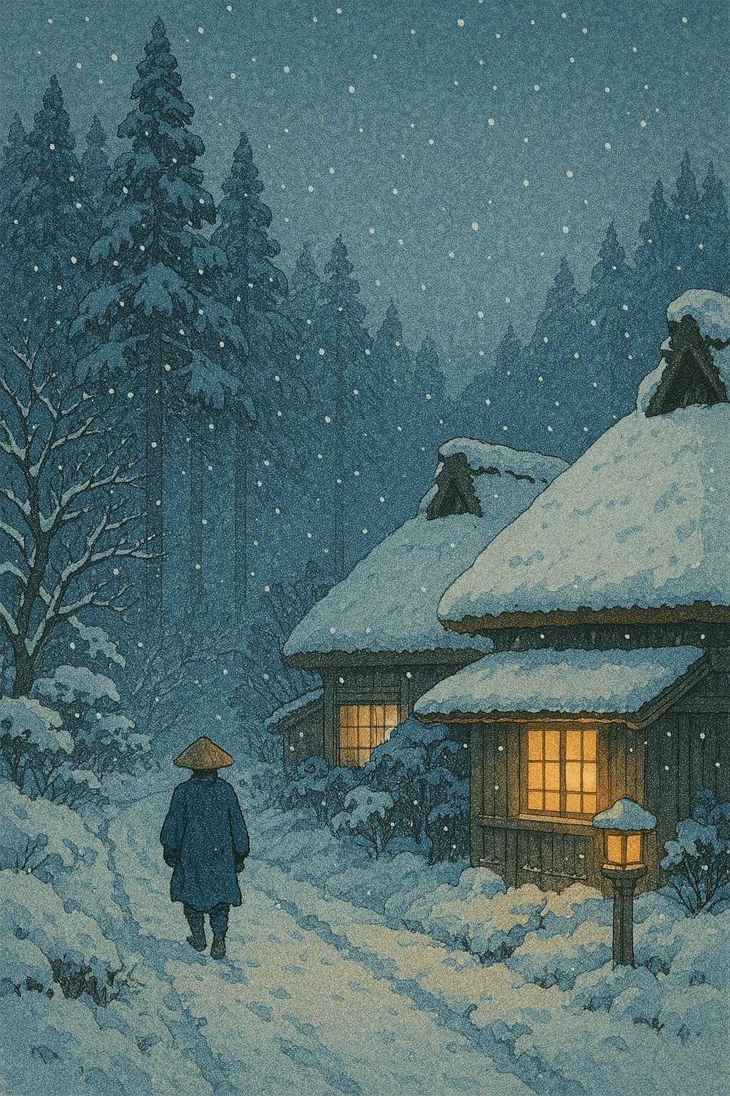 第17回 ChatGPT-4o「冬の雪景色」巴水風浮世絵版画にも「がしゃ