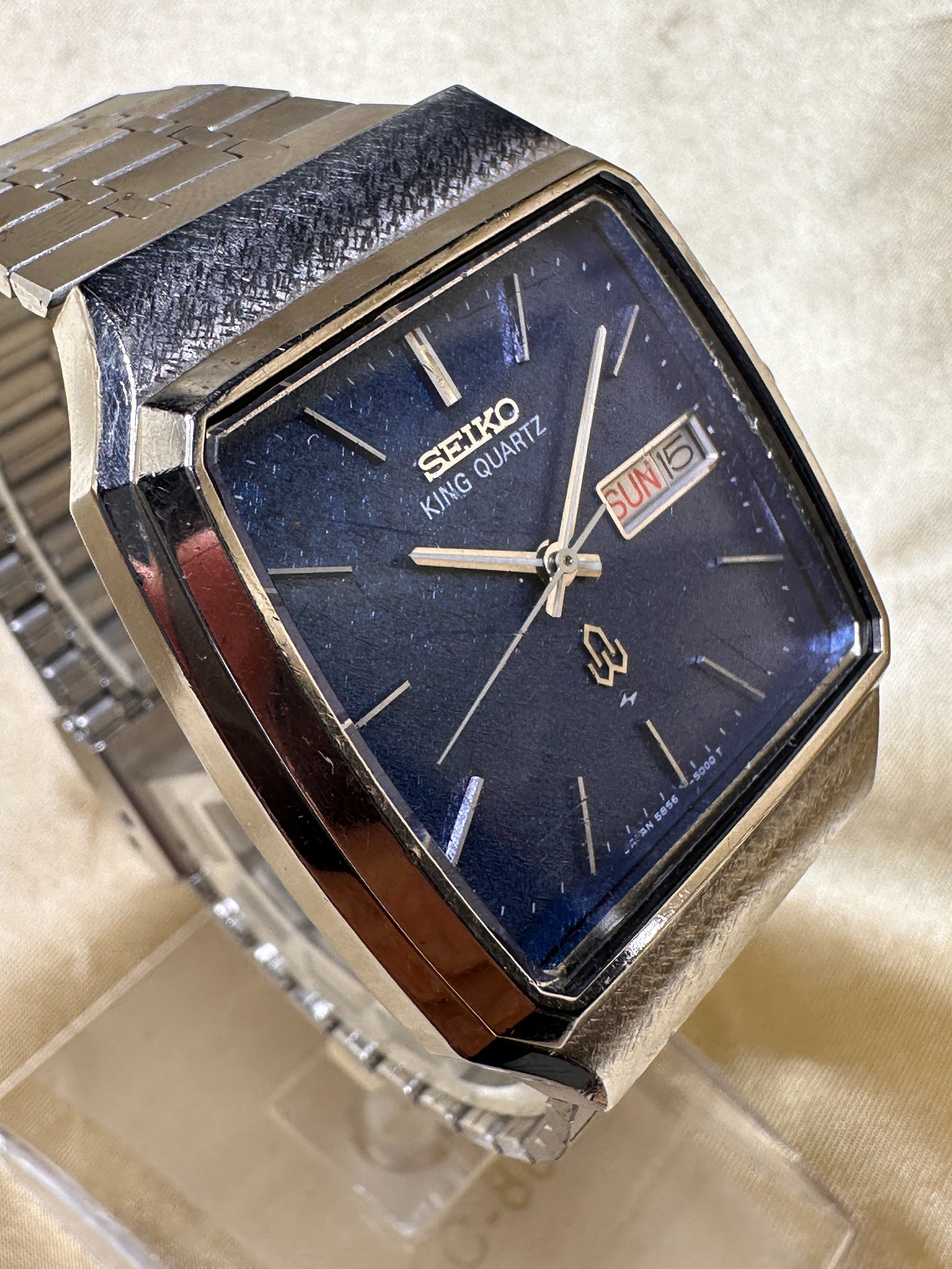 SEIKO セイコー キングクォーツ KQ 稼働品 5855-5000 ブラウン