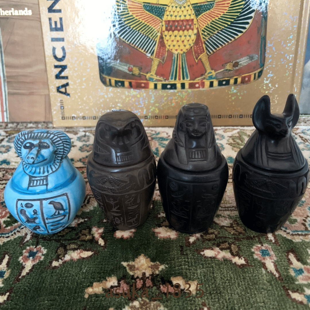 エジプト展 ラムセス大王 カノプス 壺 3個セット - メルカリ