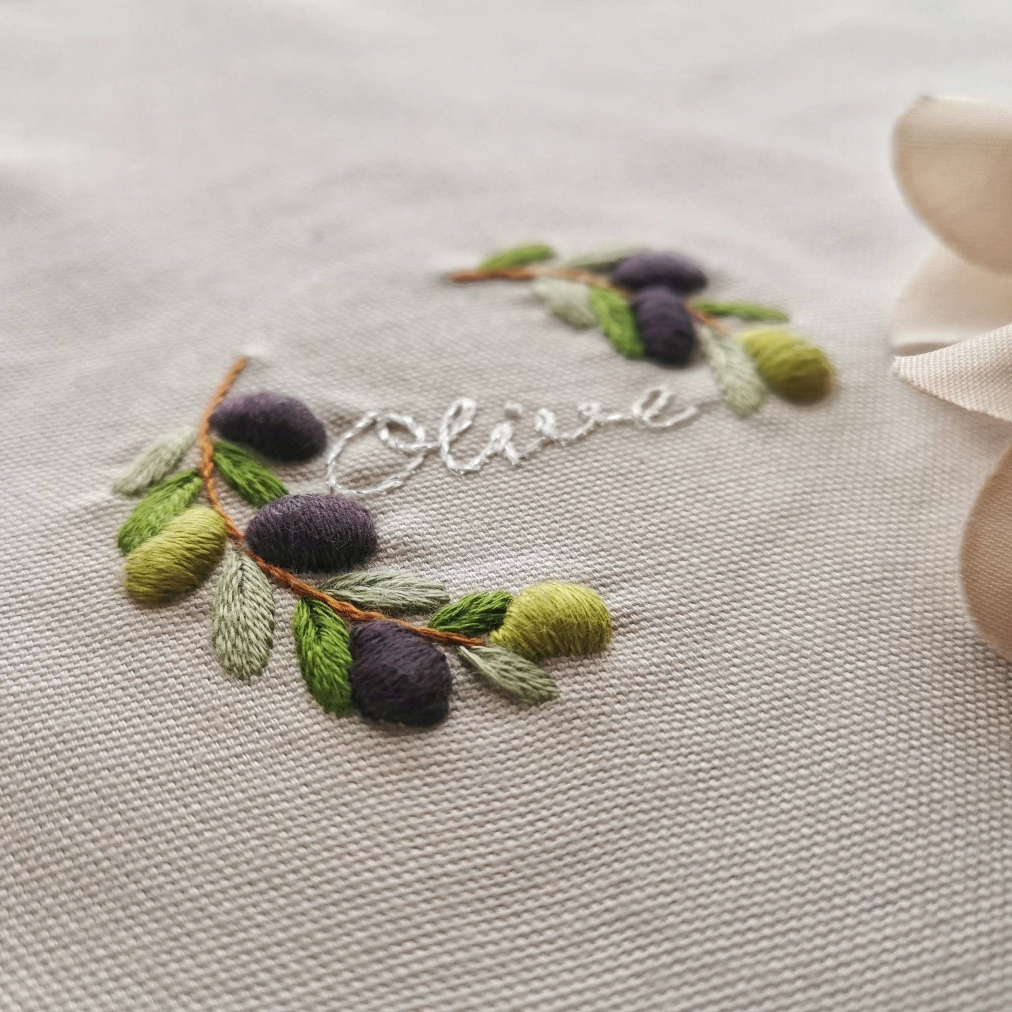 無料ダウンロード】オリーブの図案｜刺繍布小物MomonoHa
