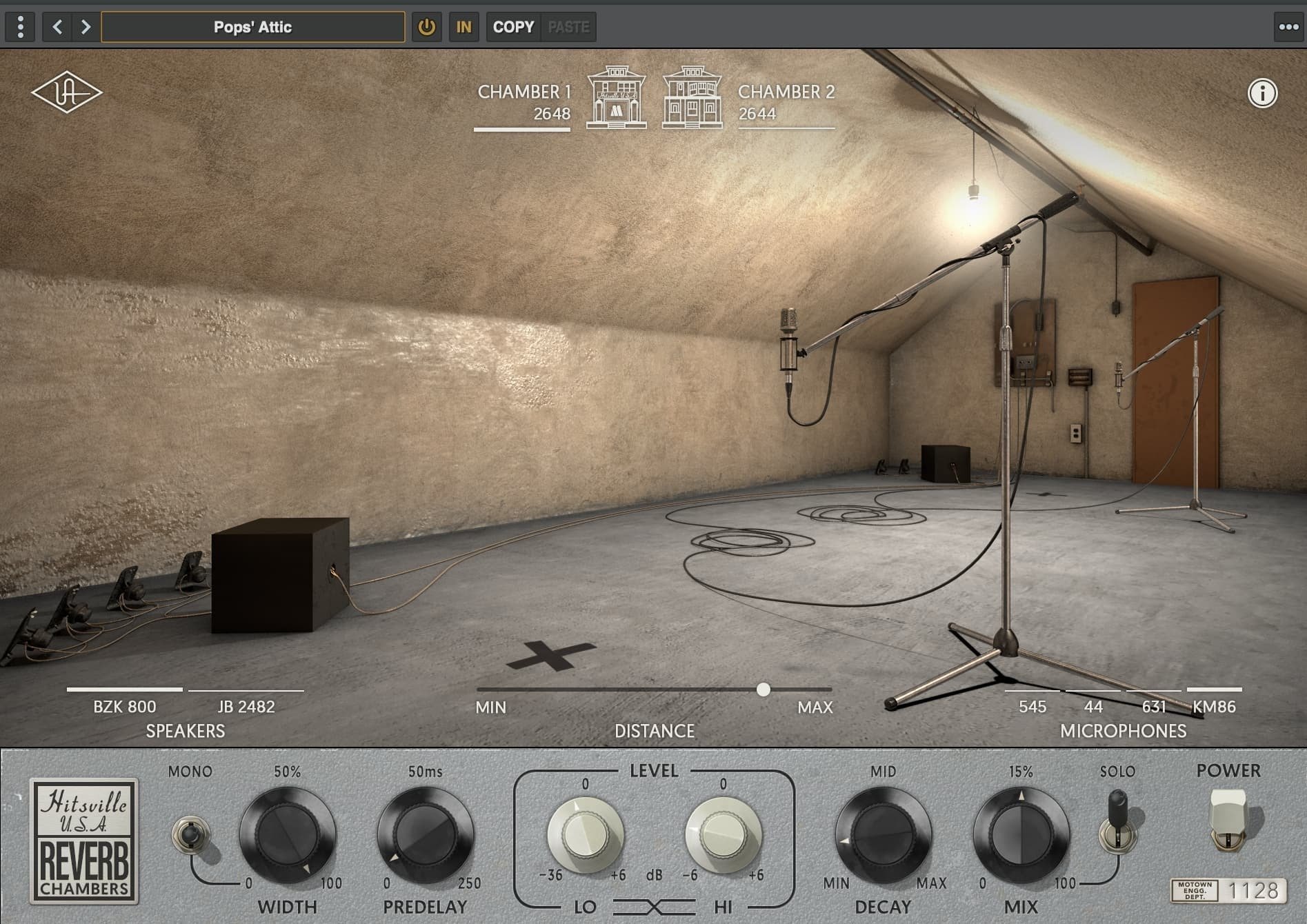 Universal Audio のリバーブプラグイン Hitsville Reverb Chambers と