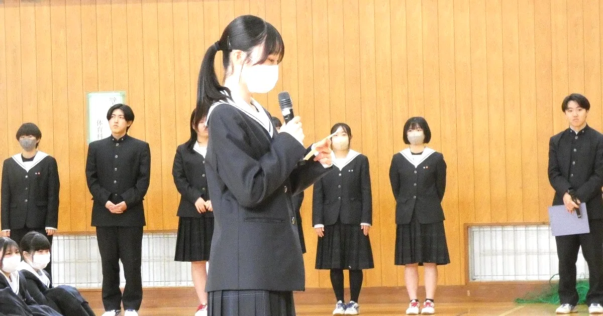 【全校】対面式、新入生歓迎会、部紹介｜大船渡東高等学校 