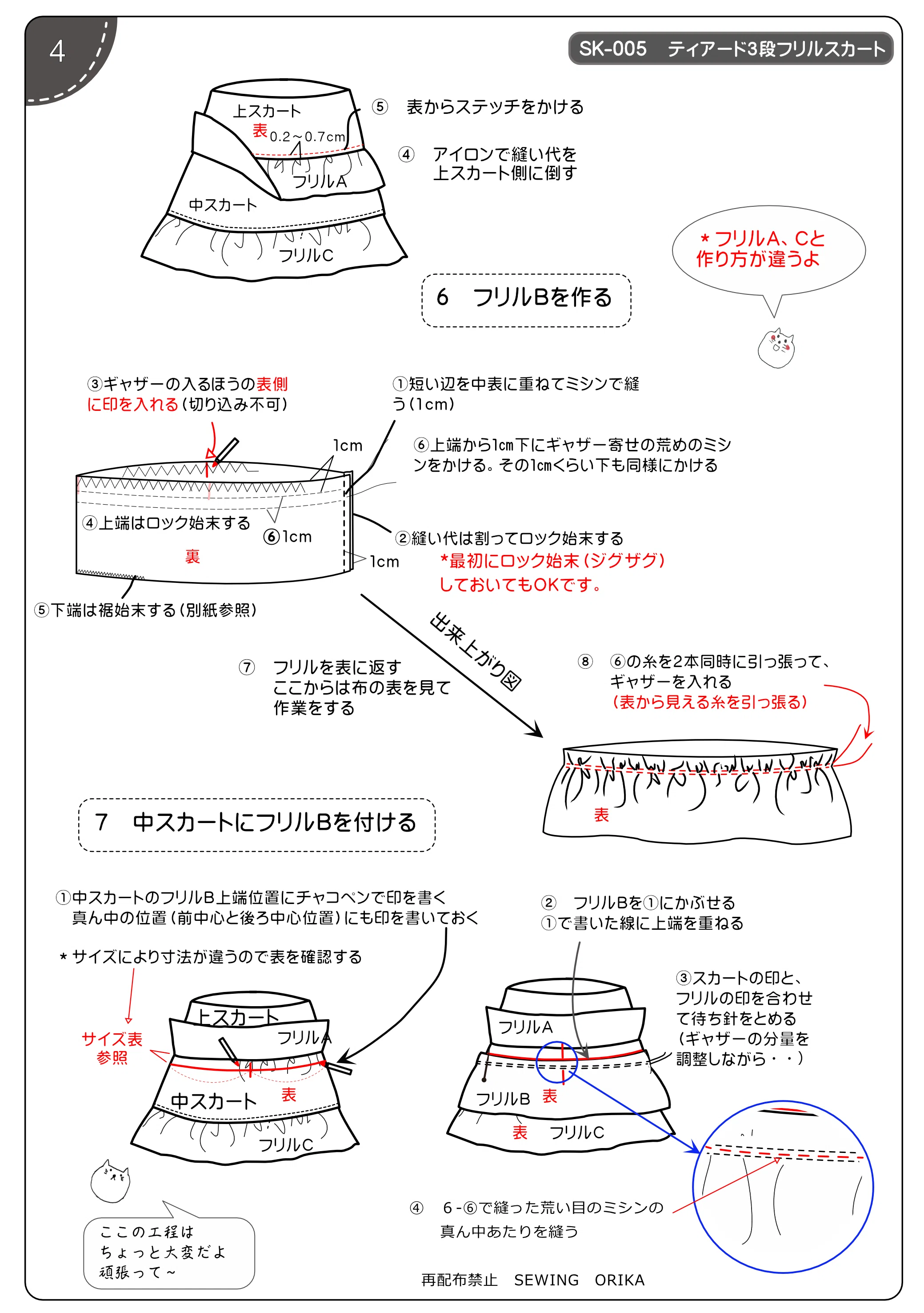 3段フリル型紙販売しています｜SEWING ORIKA