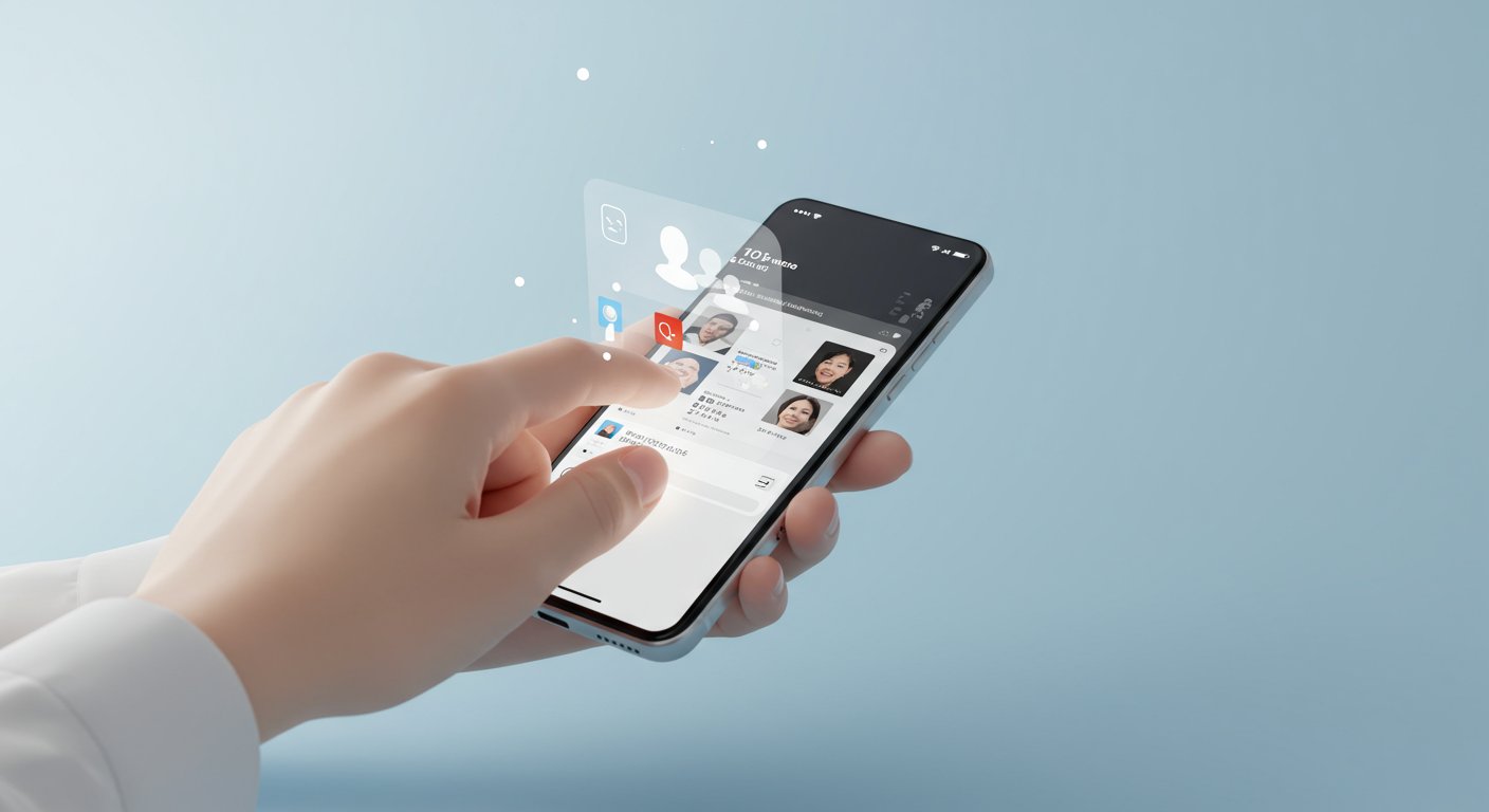 SNSでポジティブな情報だけを選択するイメージ