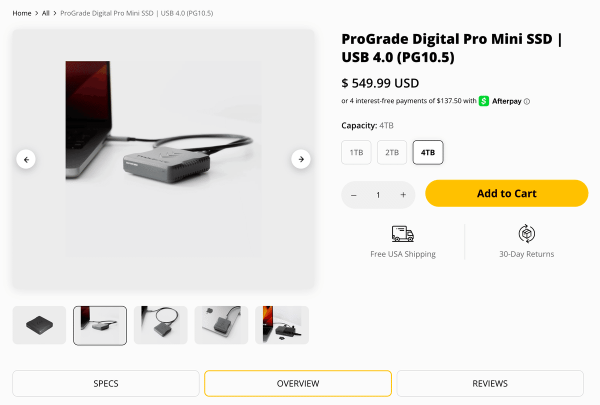 ProGrade Digital 4TB外付けSSDドライブ Amazon.com: ProGrade Digital