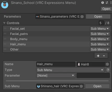 【備忘録】VRChat Expression Menuで髪型を切り替えられるようにする｜たみこ [ツインテールスタジオ]