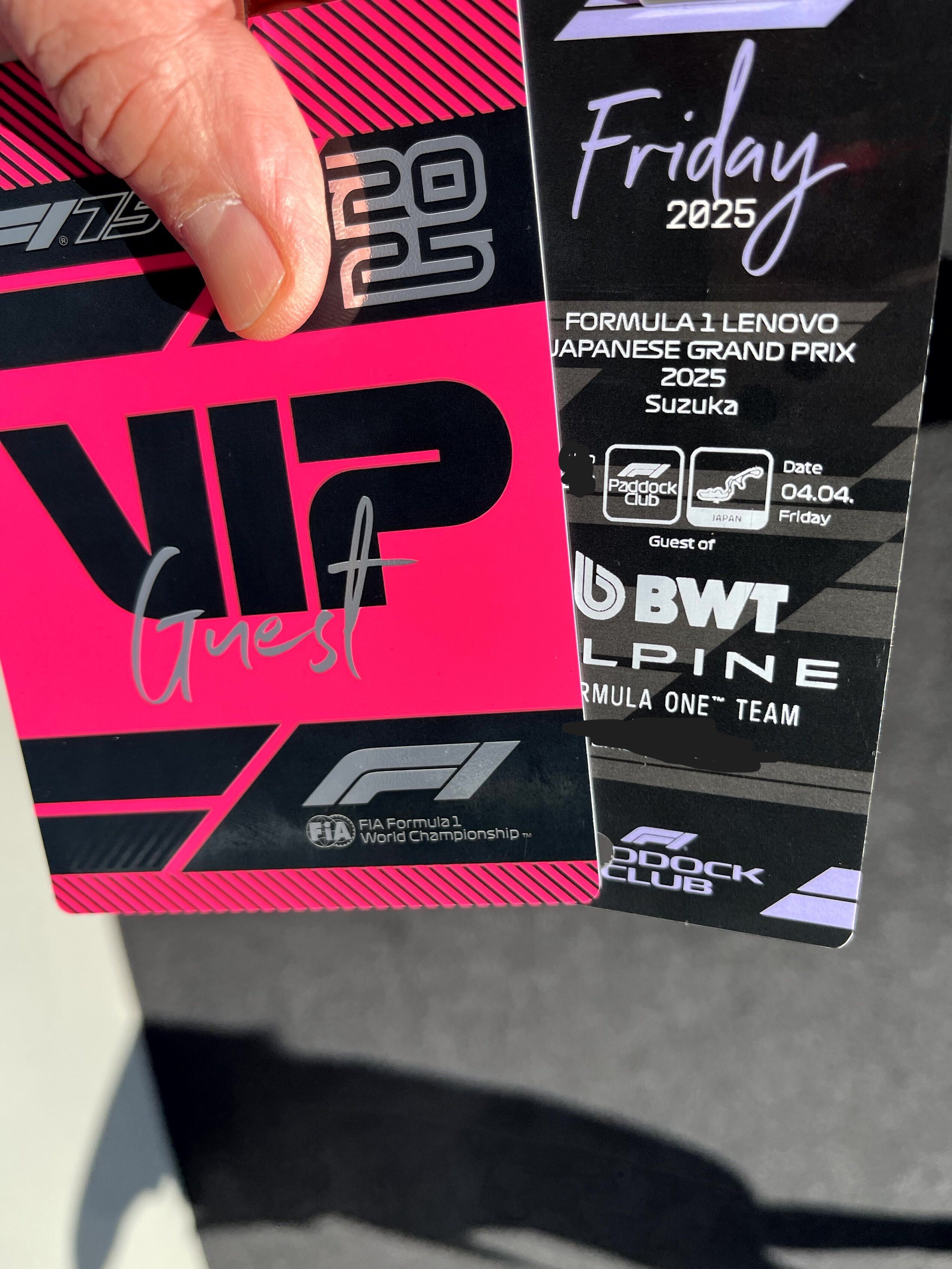 ○ 非売品 2022 F1 日本GP 鈴鹿 パドッククラブ パス 使用済 BWT