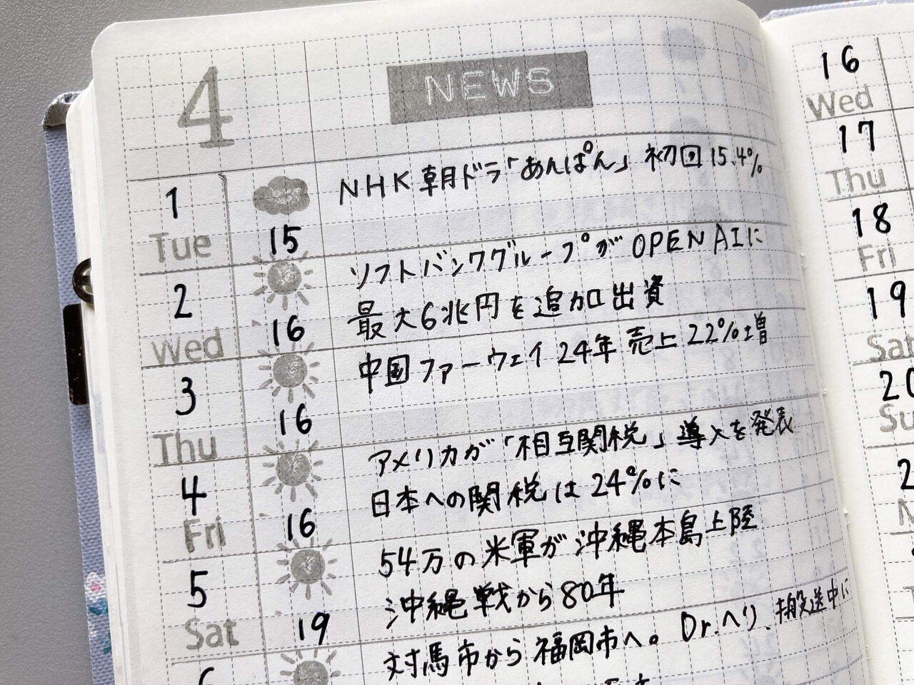 数年後に見返すと懐かしくなる？「1日1ニュース」の記録始めまし