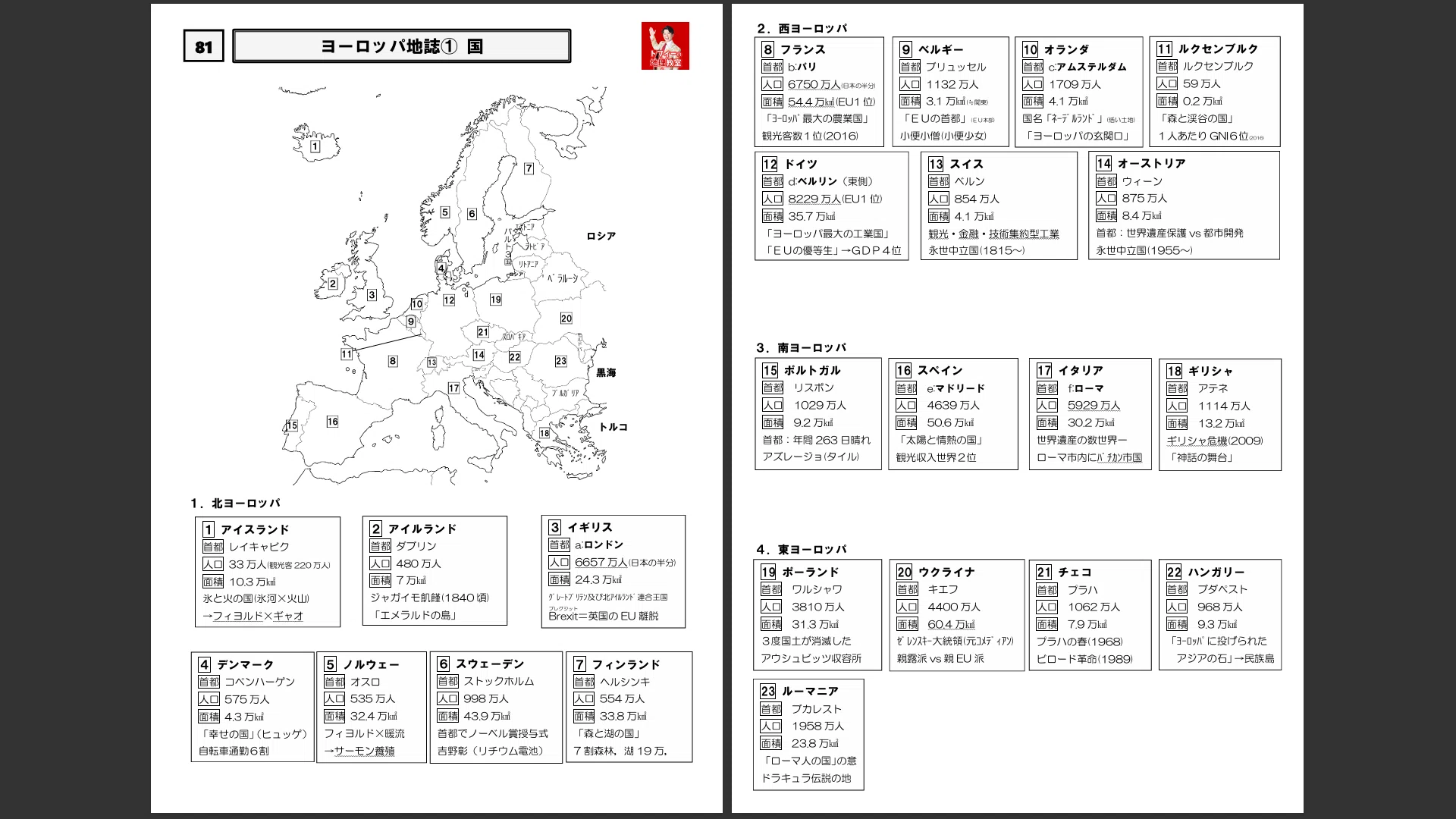 81～88 ヨーロッパ地誌プリント #高校地理授業動画｜地理教員芸人トフィー