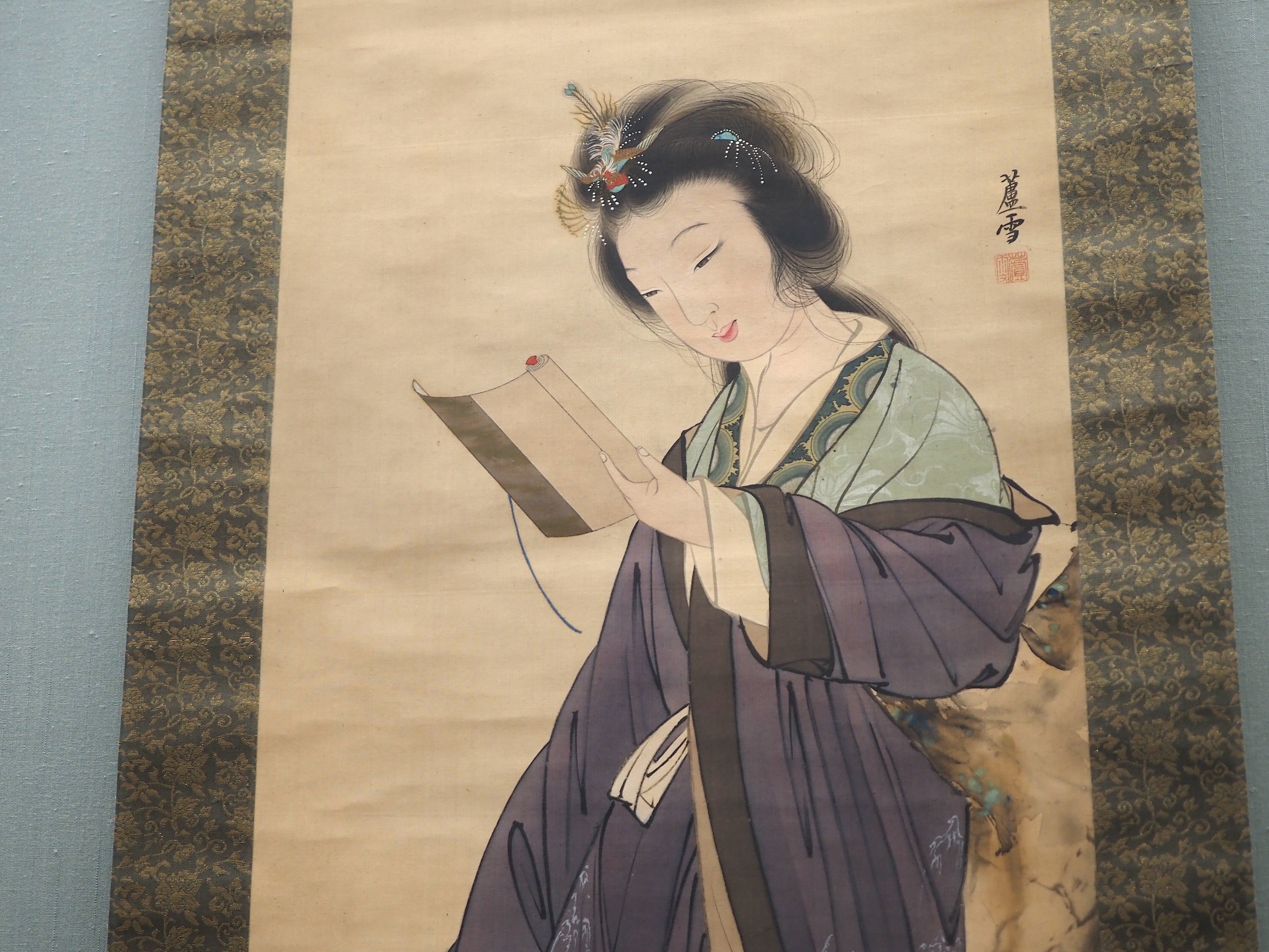 円山応挙七賢図（真作）応挙独特な写実的で宋時代の水墨画の
