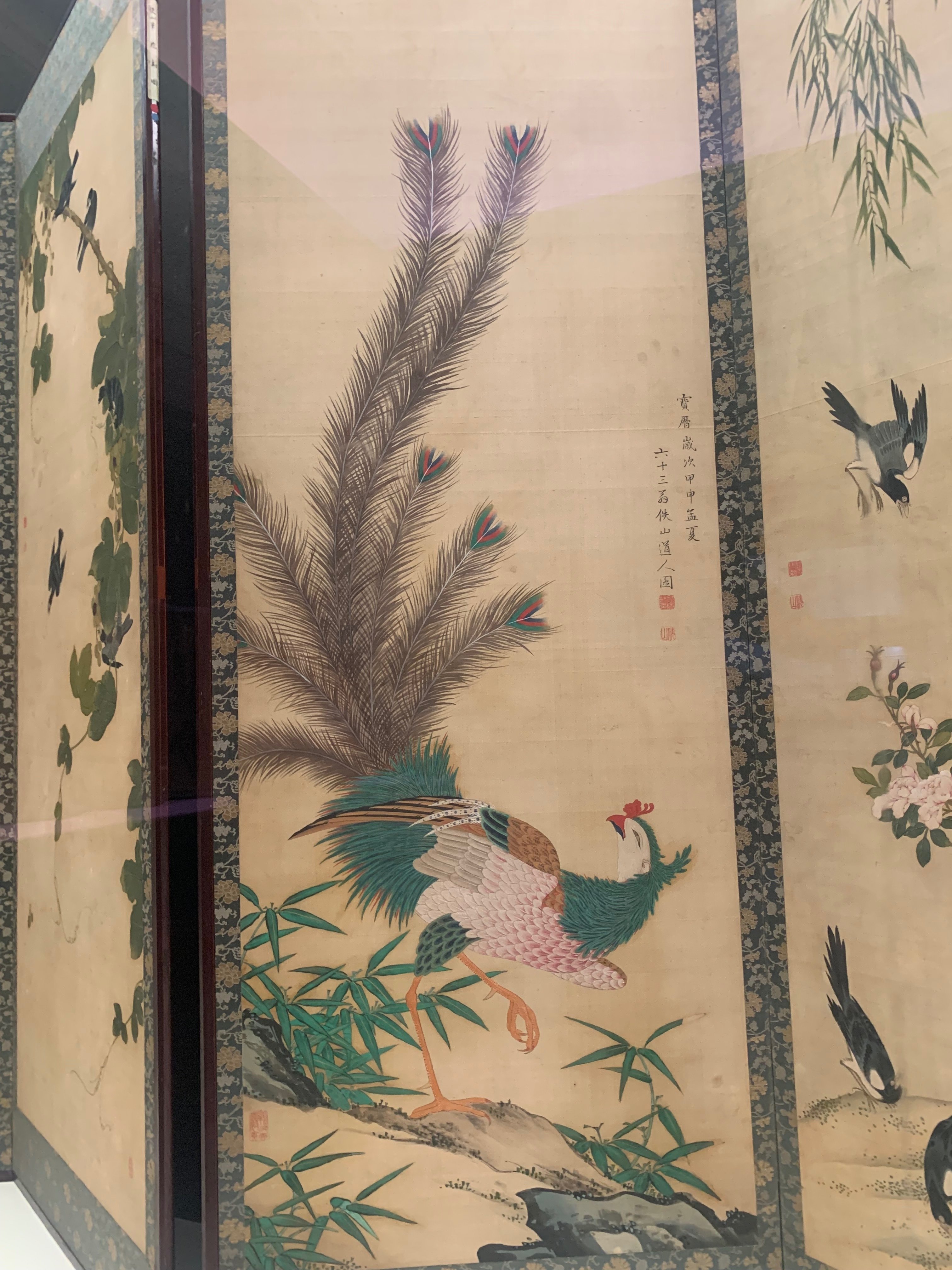 大智勝観　淡彩画　花鳥図　【　笹に鶯　】　絹本　肉筆画　自題箱　　模写NO16 大智勝観 淡彩画 花鳥図 【 笹に鶯 】 絹本 肉筆画 自題箱 模写NO16