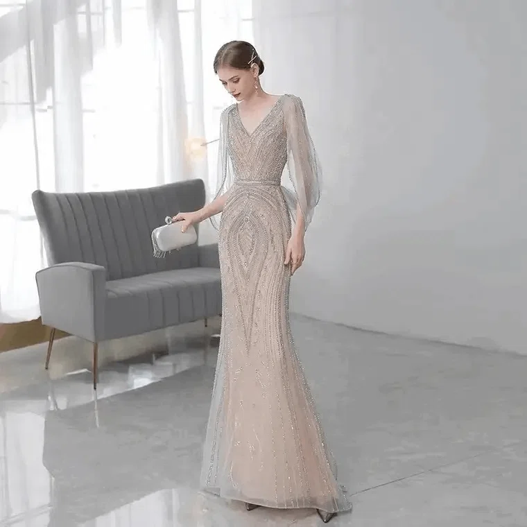 アルカドレス(ARUKA DRESS) alyssa オーダーメイド バイカラーロングドレス ドットチュール チュールドレス 袖あり 体型カバー 大きいサイズ 結婚式/披露宴/二次会 お呼ばれ パーティー 上品 透明感 花モチーフ ネイビー （ネイビー）XS S M L XL XXL XXXL