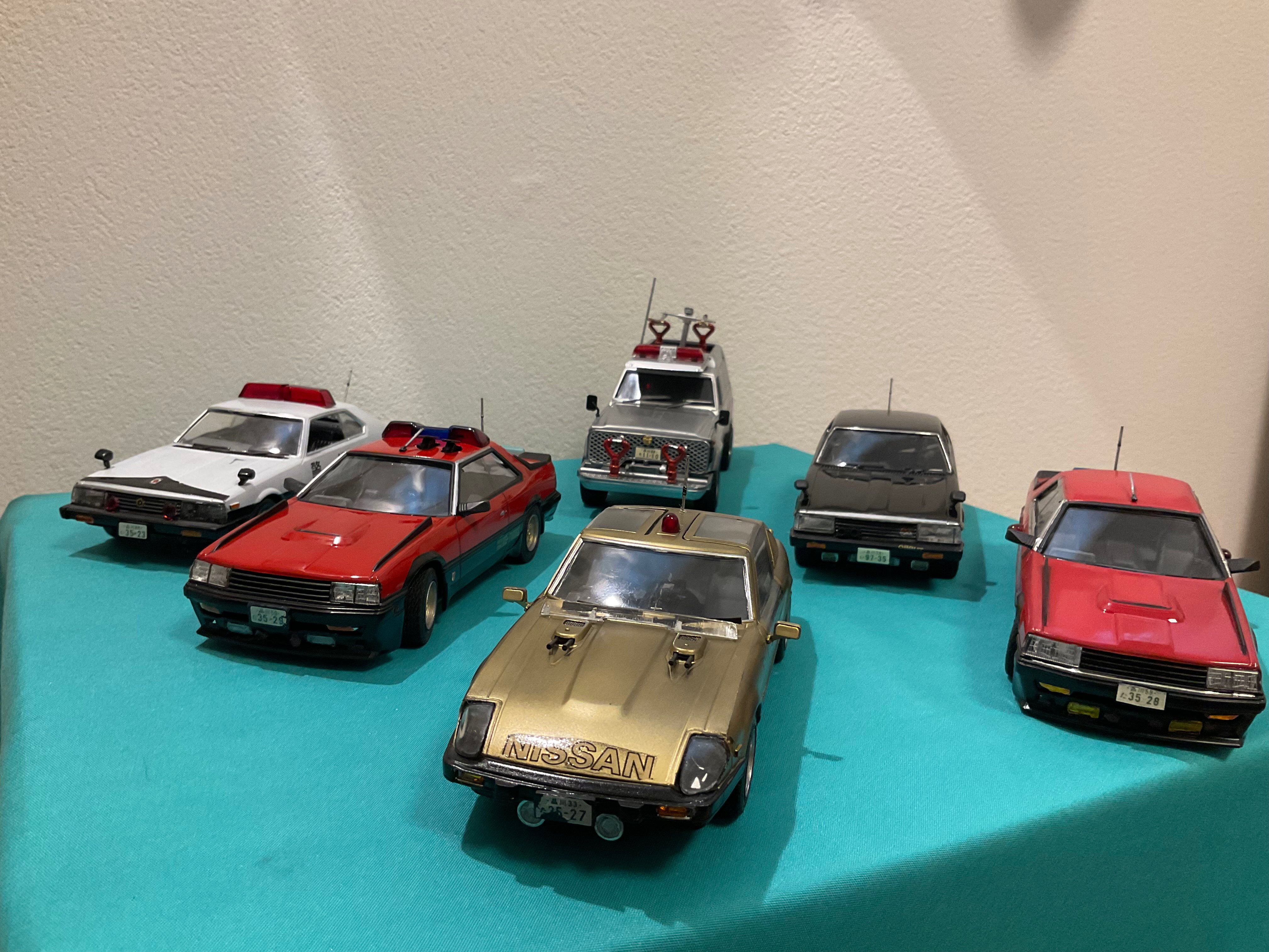 西部警察1/32スケールプラモデル9個セット　新品未使用品 アオシマ、「西部警察」より大門団長初代専用車「マシンX」、2代目専用