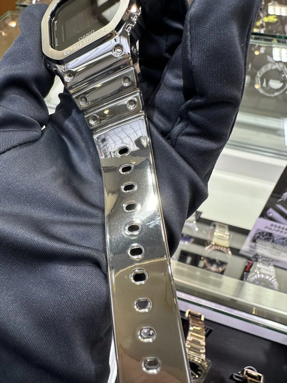 メタルバンド g shock 5600 ベルト シリコン G-SHOCK FINE METALLIC