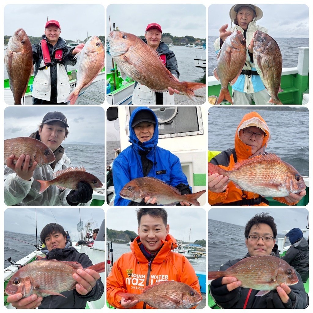 真鯛3匹5.5キロ前後写真の3匹です！！