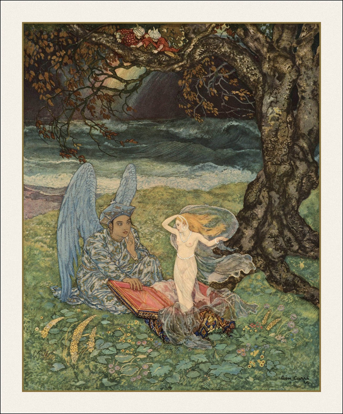 【版画】ジュルジュ バルビエ 「Sheherazade」千夜一夜物語【額入り】 シェヘラザード : 千夜一夜物語