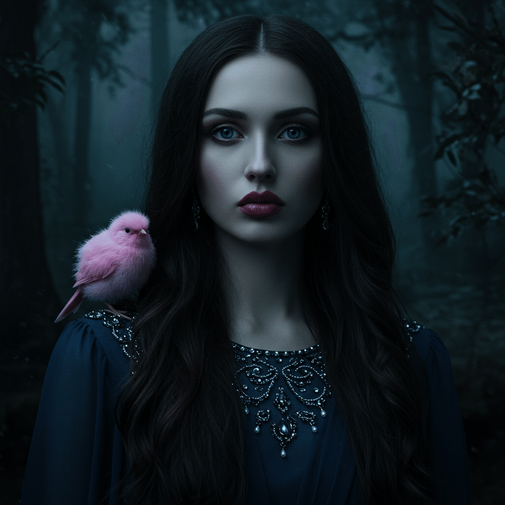 7組のクセツヨな招待客』のプロモーションAIイラスト】 アヒル口の麗子