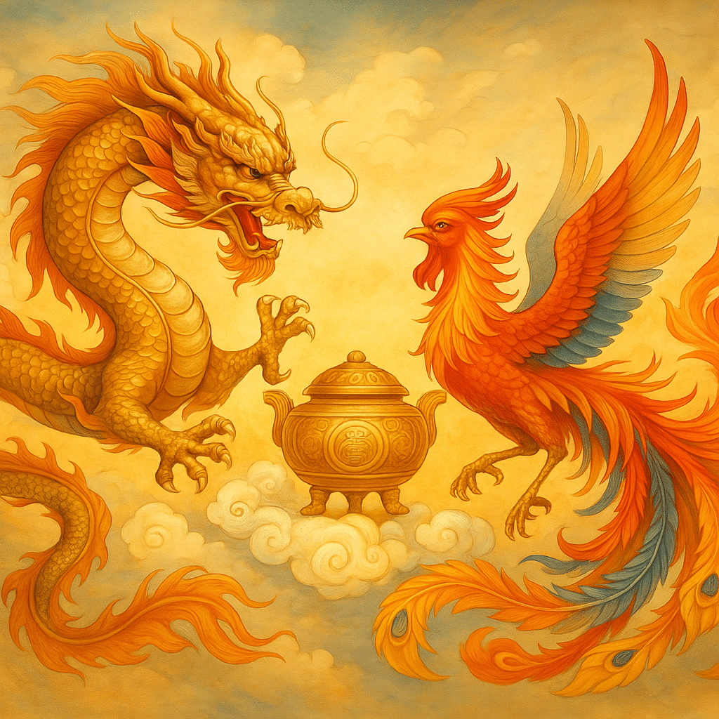 金鍍金鳳凰龍図 金鍍金鳳凰龍図 - 絵画
