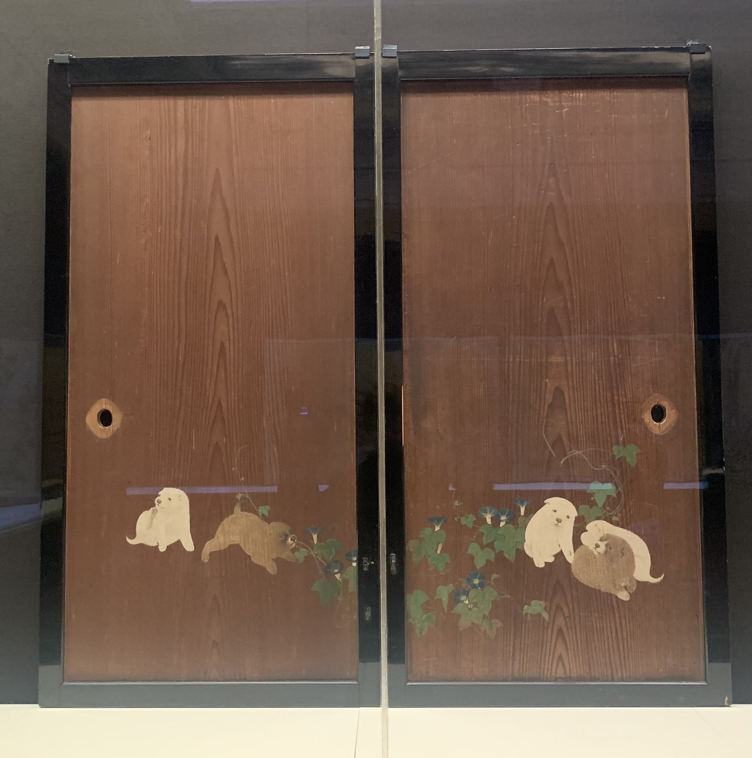 手摺木版画◎円山応挙 朝顔狗子図◎東京国立博物館限定三百部犬