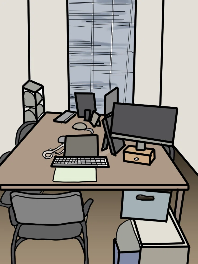 これがリアルの『令和版窓際部屋』のイラスト