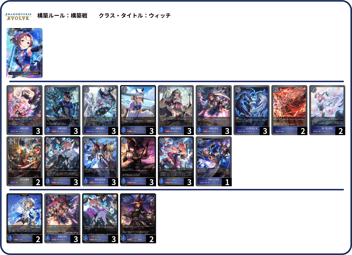 シャドウバース エボルヴ リーシェナウィッチ 構築済みデッキ シャドバエボルヴ】ウィッチデッキ考察！大会優勝デッキレシピも
