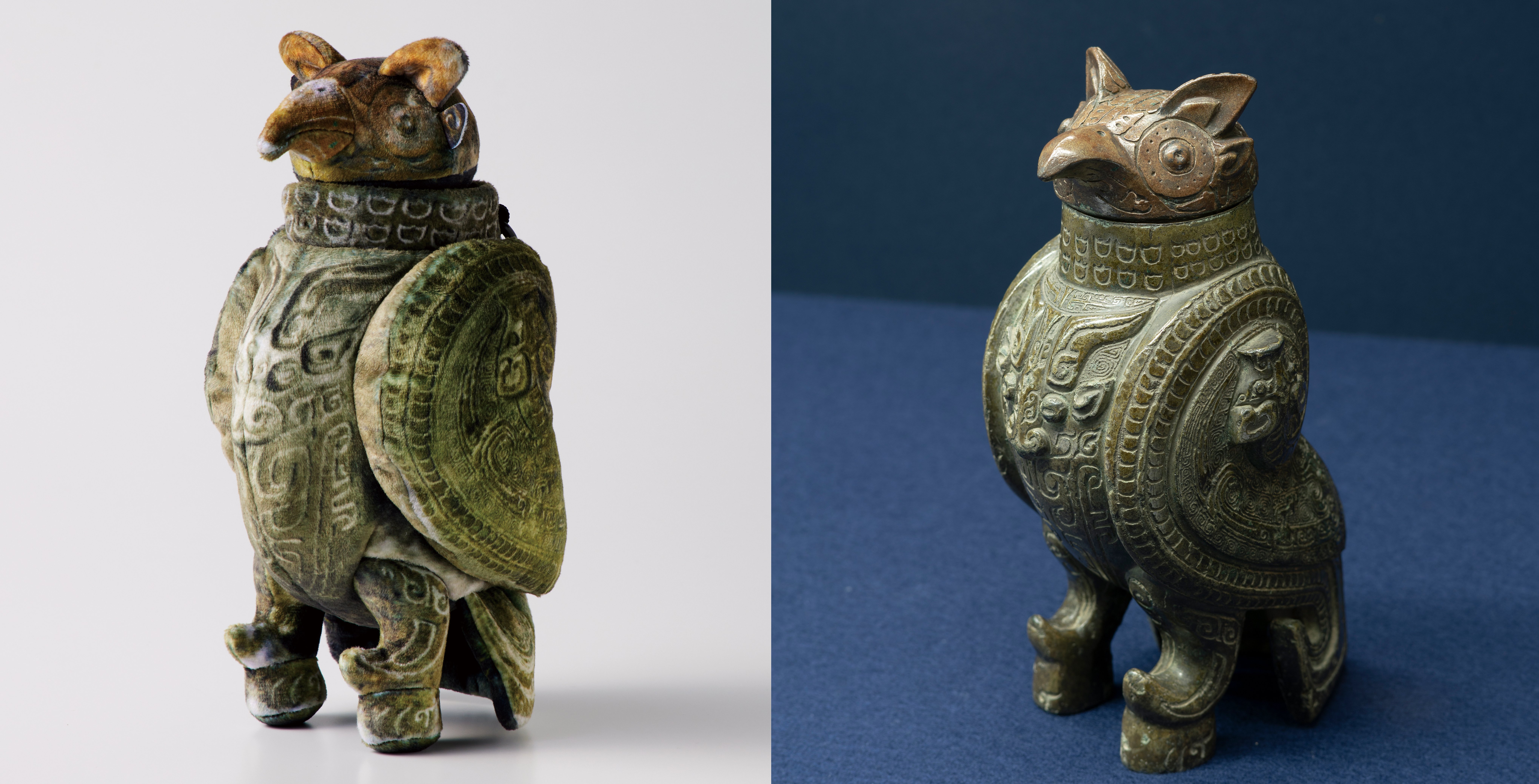 大型青銅製 金工細工 商代『婦好尊鴞』梟形の酒つぼ/オブジェ 茶道具 古美術 商の婦好青銅鴞尊_百度百科