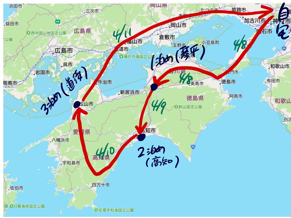 四国 一周 車