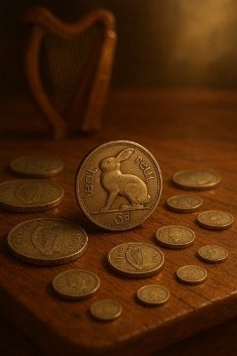 アンティークコインブレスレット 希少 アイルランド 1968年 うさぎ