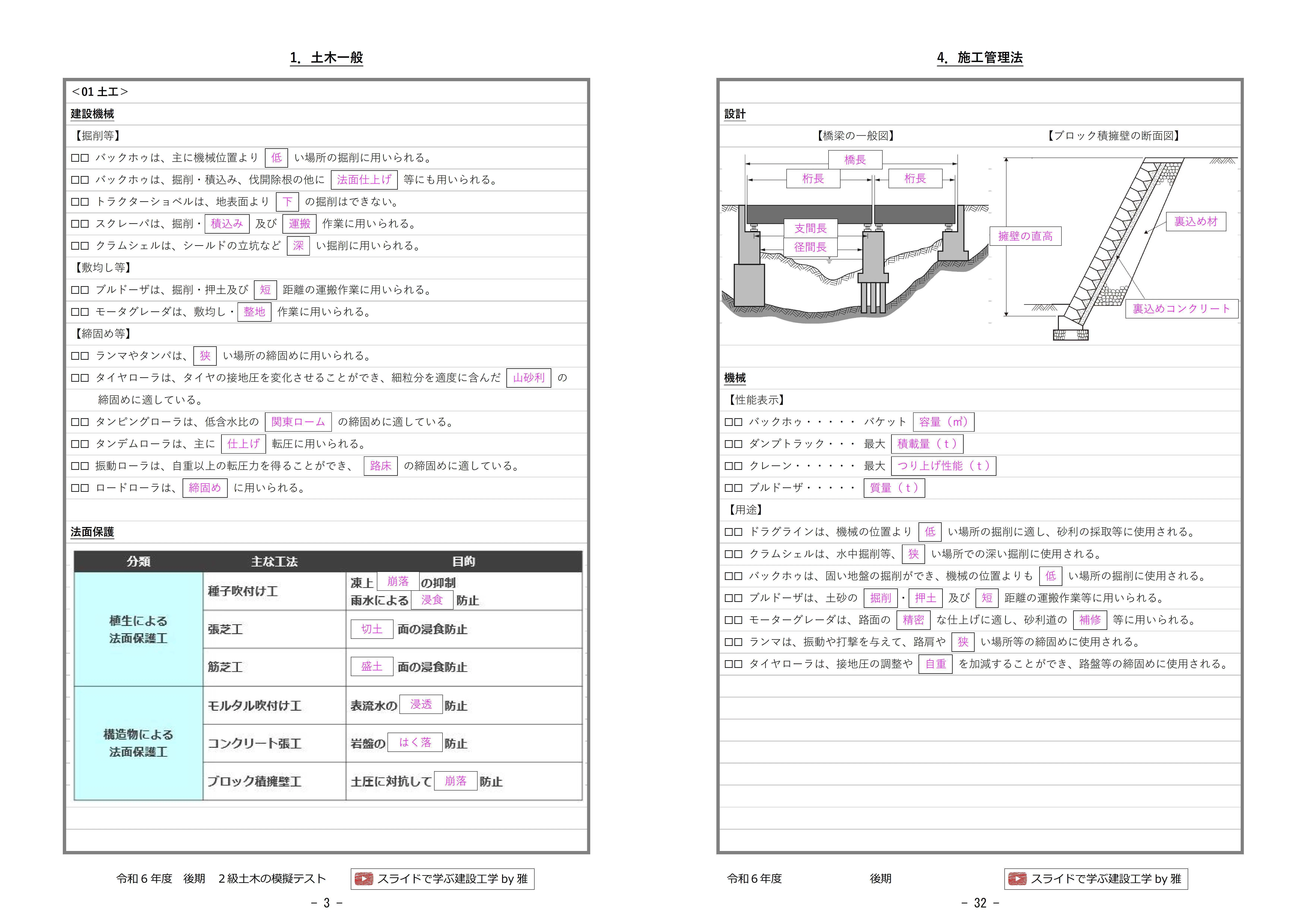 2級土木施工管理技士（第一次検定）のまとめノートPDFダウンロード｜雅