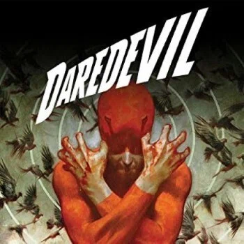 Daredevil #1(2019-2021)カバー画像の切り抜き。血にまみれた手をクロスさせているデアデビル