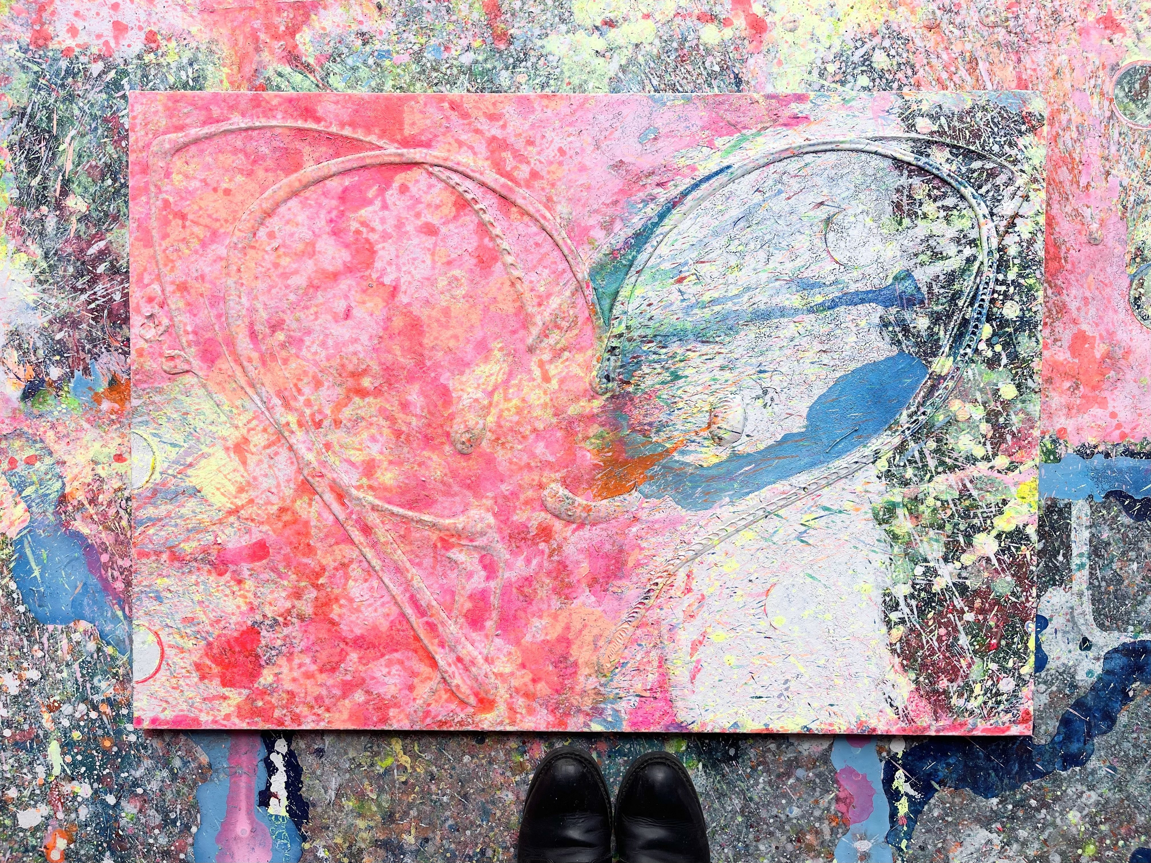 カラフルなハートのアート作品　心の中身　絵　リラックス 95a61520973fbb019df0eeedc5d17e