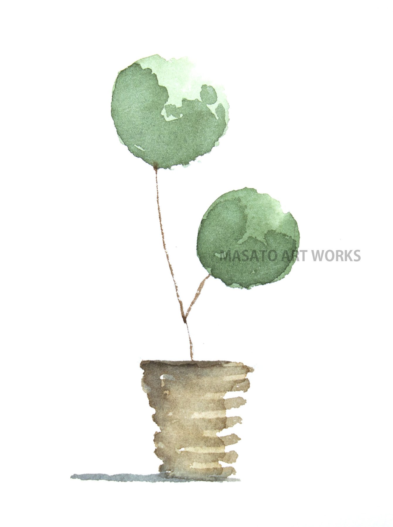 水彩スケッチの点景用に描いてみた・・寄せ植え、プランター、鉢植えの